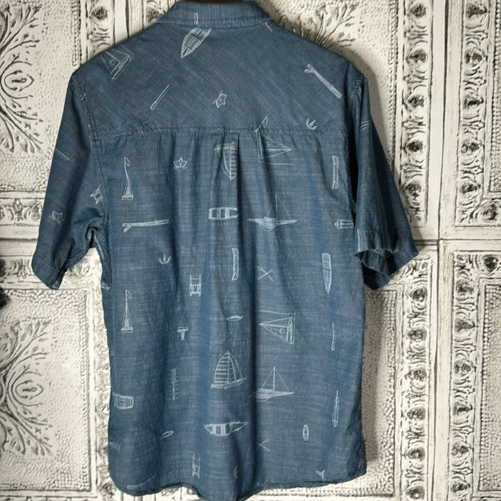 KAVU Men's Denim Blue Casual Button Down Shirt - Picture 7 of 8